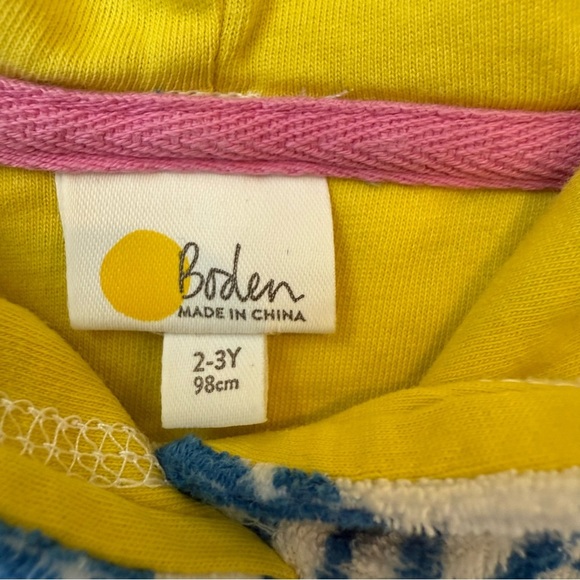 Mini Boden Blue Floral Swim Dress Cover Up Towelling Terry Hooded Coverup - Picture 4 of 9